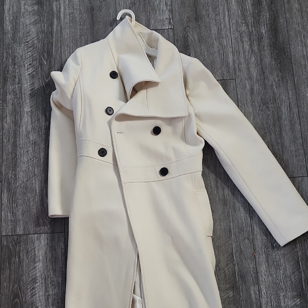 Old Navy Cream Double-Breasted Trench Coat